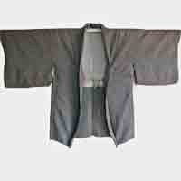 灰色総絞りの羽織