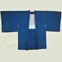 青い絞りの羽織