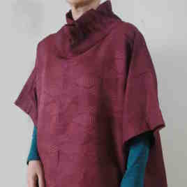 臙脂チュニックの襟変更