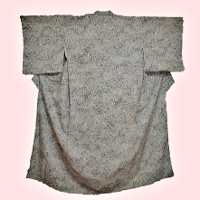 笹模様の白い着物