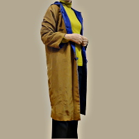 黄色縞のリバーシブルコート