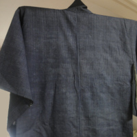 紺の細縞の着物